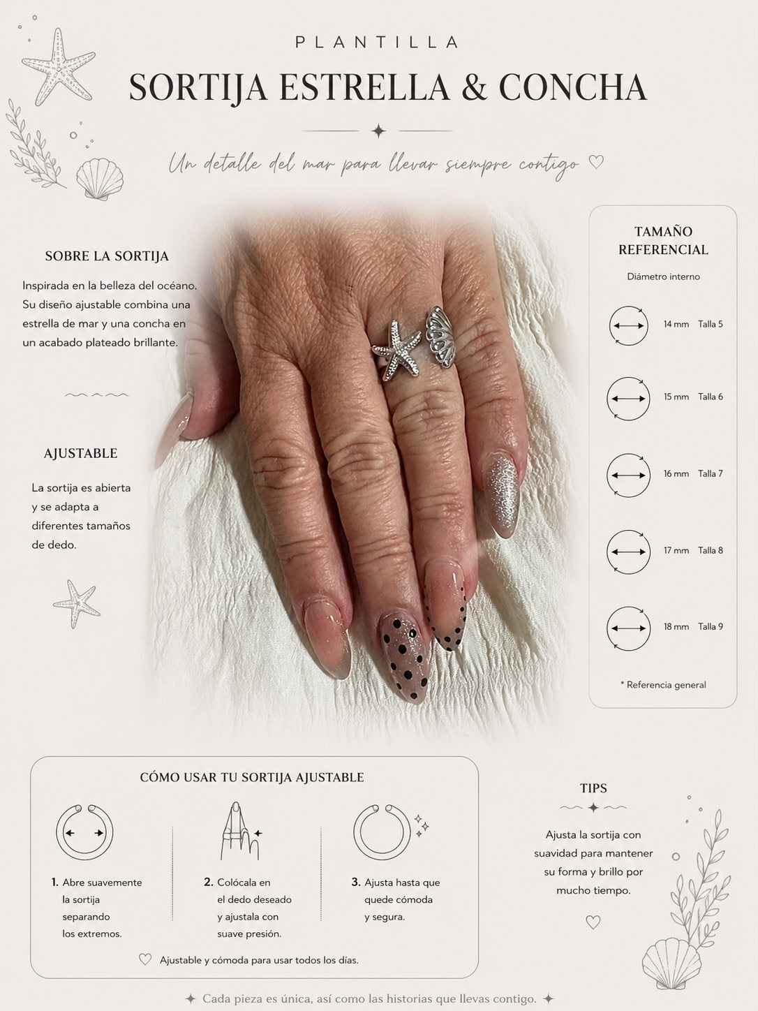 Starfish and Shell Ring