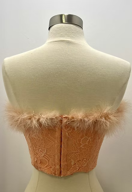 Bustier with feathers