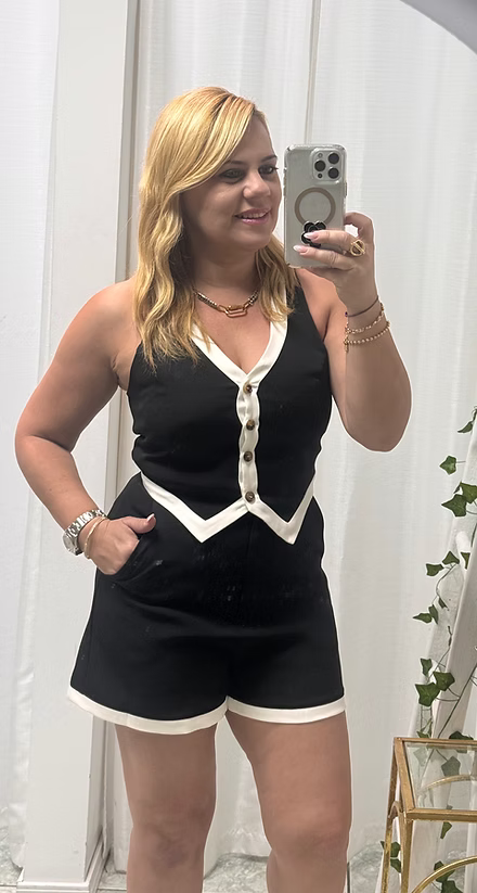 Black & White Romper