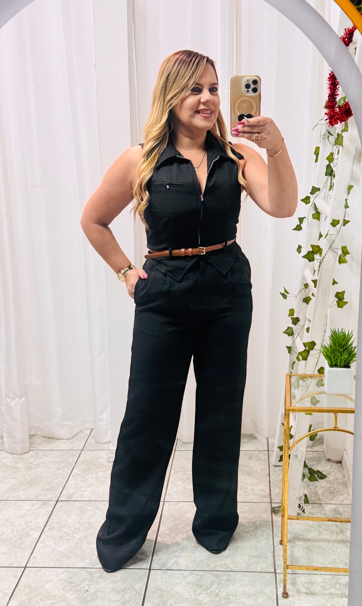 Solid Color Pants Set