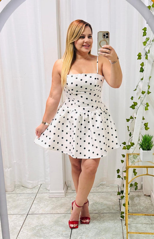 Polka Dost Convertible Dress
