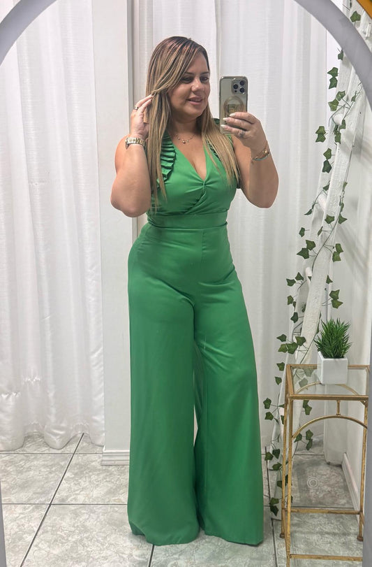 Solid Green Jumpsuit