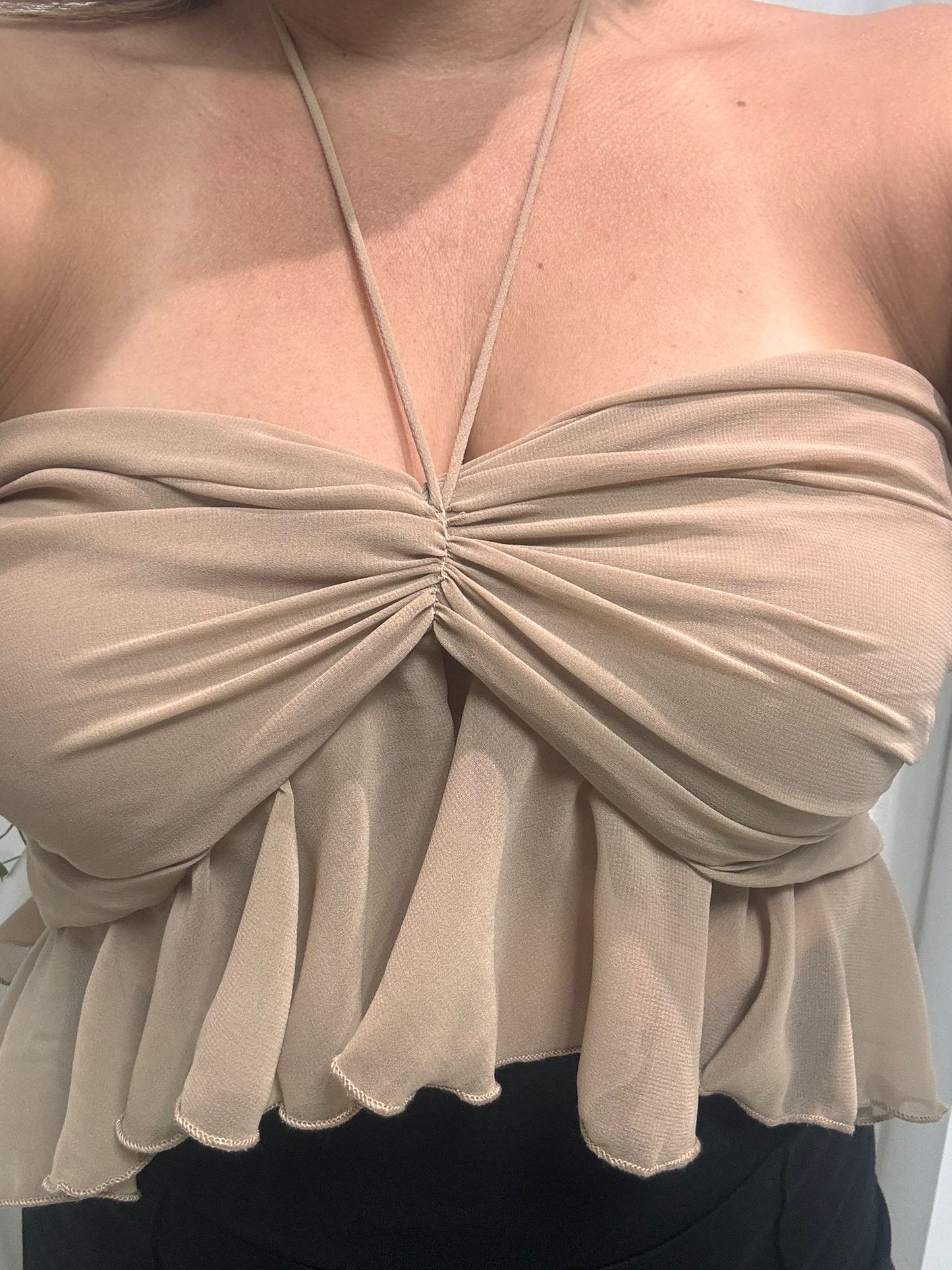 Petal Halter Ruffle Top
