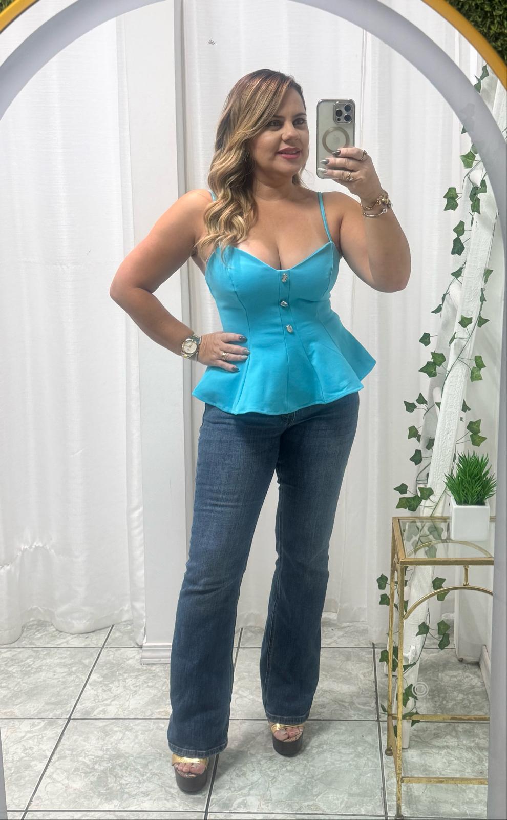 Acqua Peplum Top
