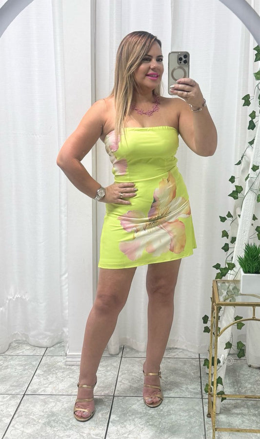 Strapples Print Dress
