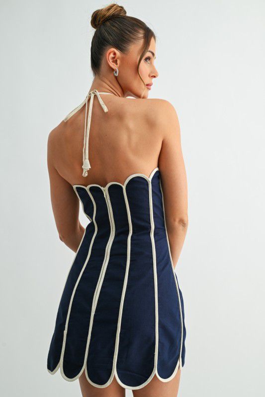 Petal Outline Halter Dress