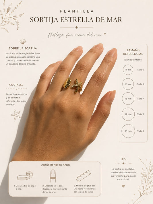 Starfish and Shell Ring
