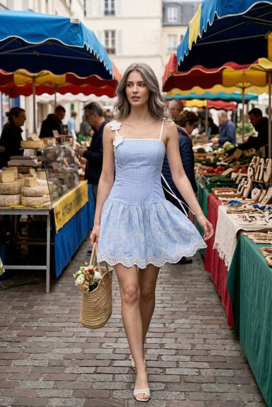 Floral Embroidery mini Dress