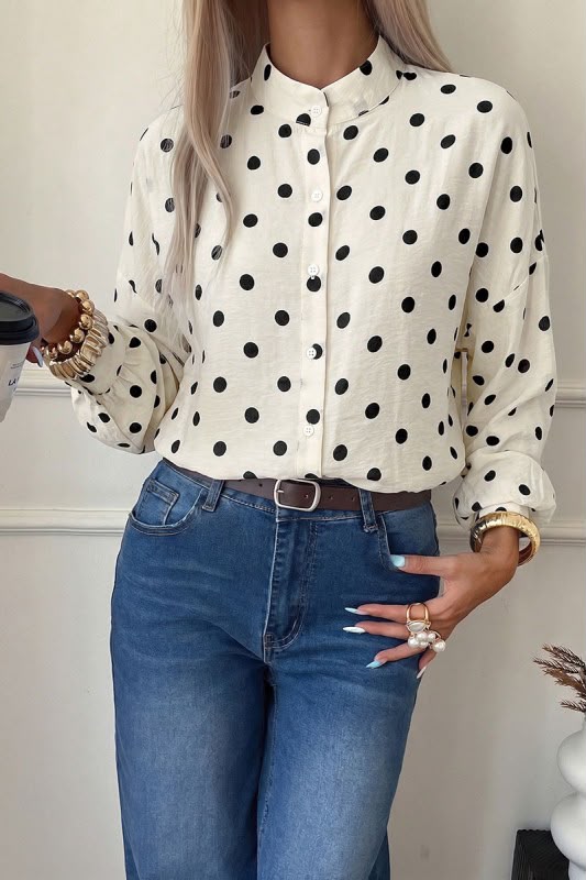 Polka Dots Sleeve Shirt
