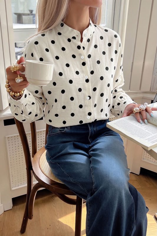 Polka Dots Sleeve Shirt