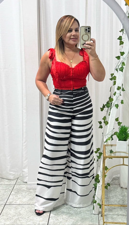 Printed Wide Led Pants
