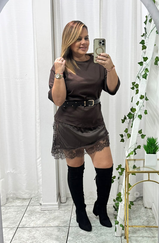Asymmetrical Lace T-Shirt