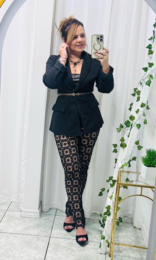 Black Blazer with Belt