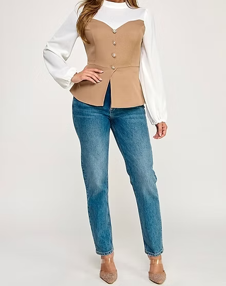 Long Sleeve  Mock Neck