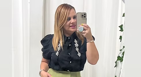 Black Top with Rhinestone Details