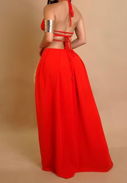 Halter Bra and Maxi Skirt
