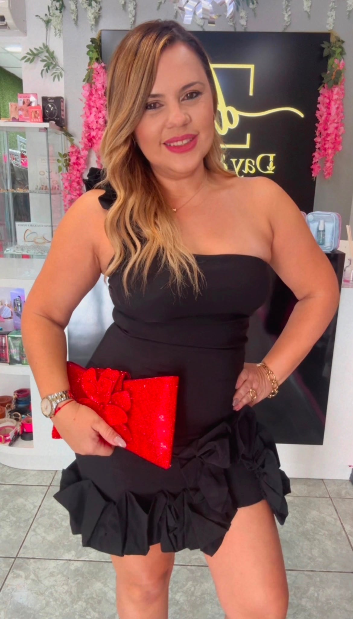One Shoulder Ruffle Mini Dress