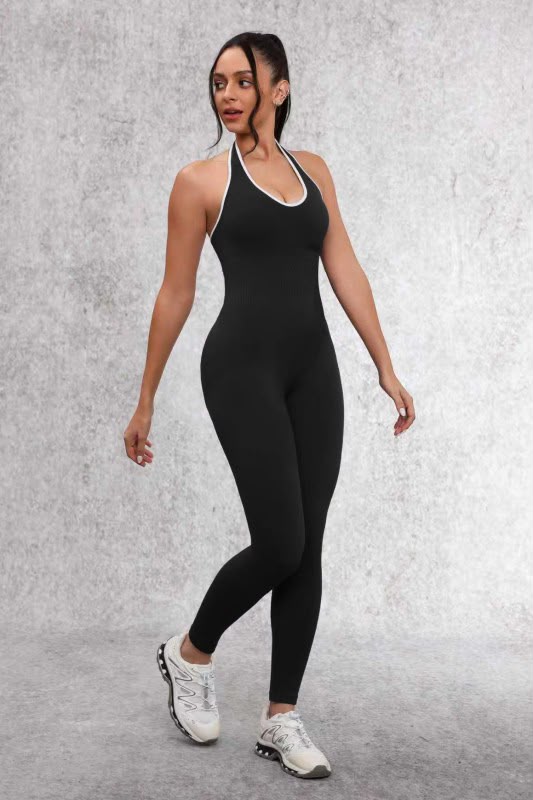 Halter Backless Jumpsuit with Padded Cup