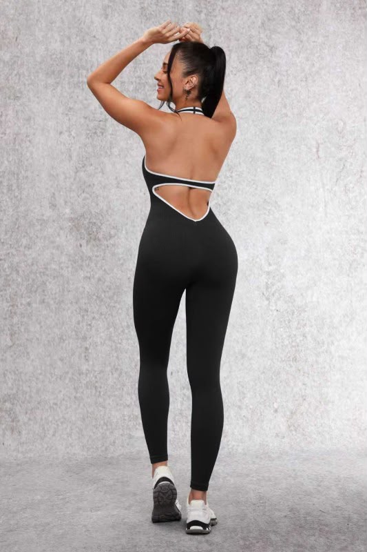Halter Backless Jumpsuit with Padded Cup