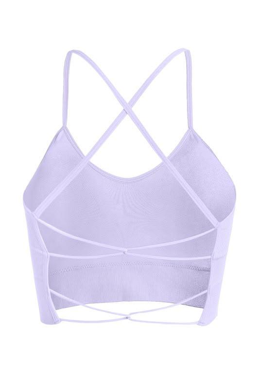 Cross Back Rib Padded Sport Bra