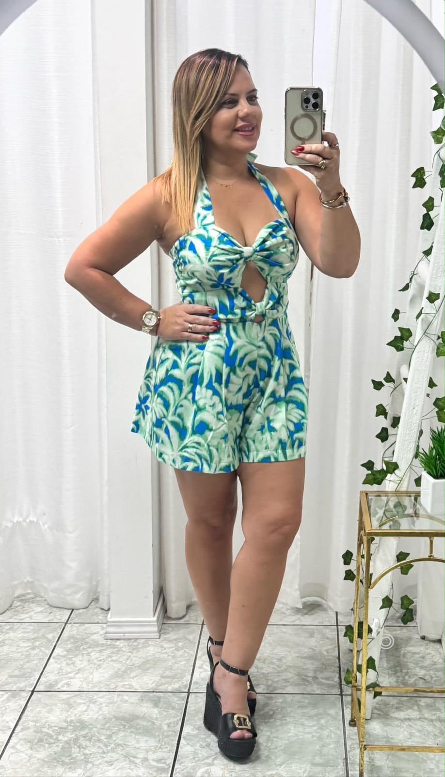 Palm Halter Romper