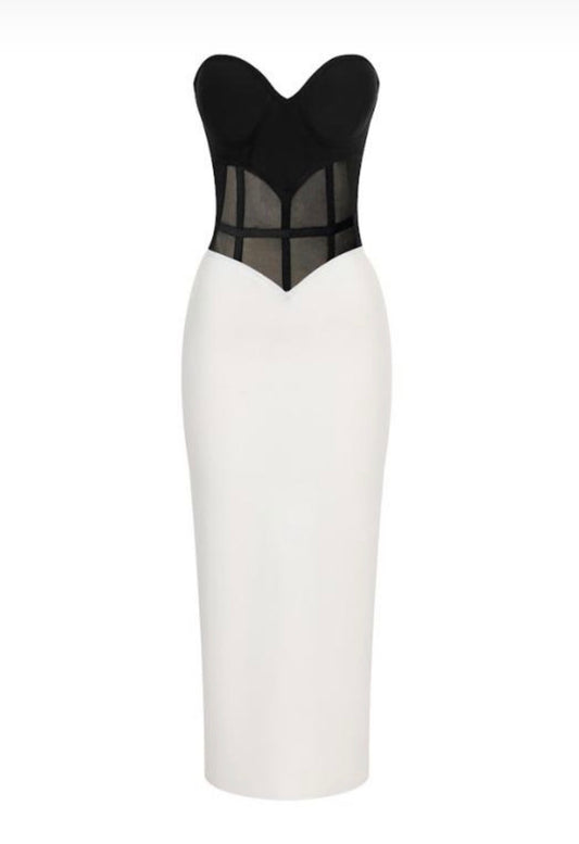 Black & White Bustier Dress