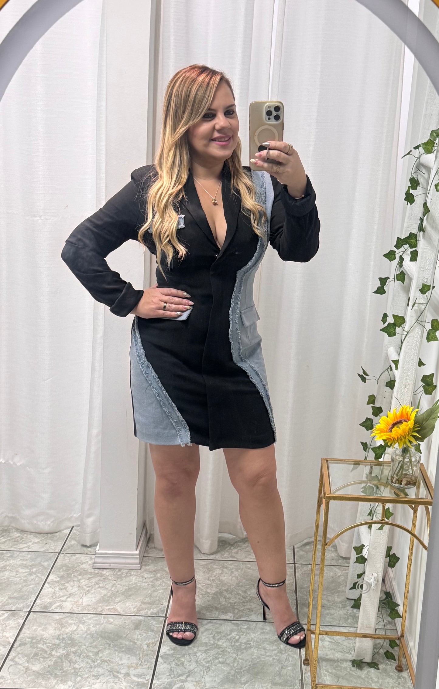 Two Tone Blazer Dress
