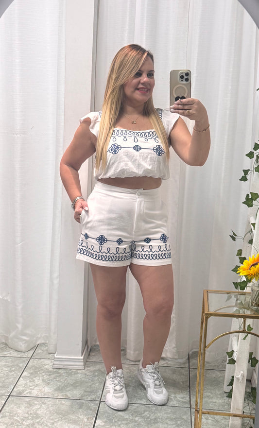 Embroidery White Set