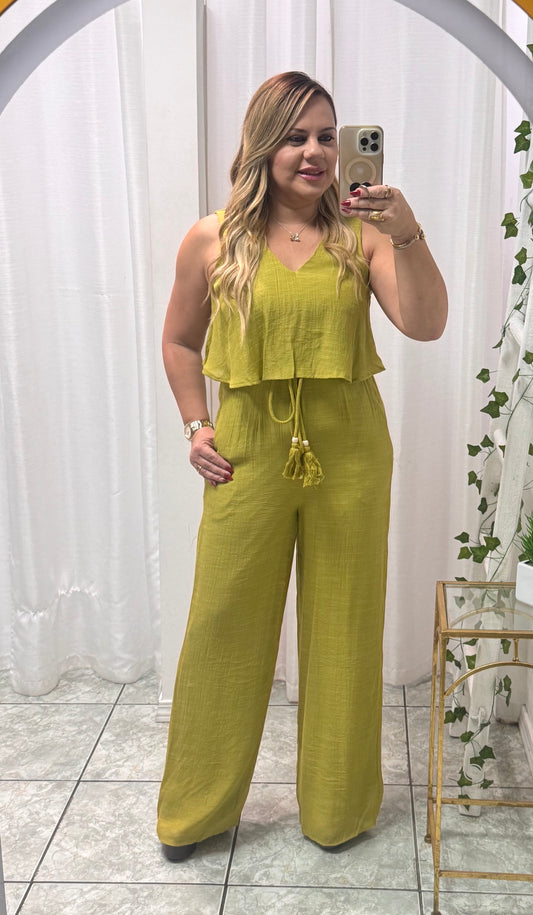 V Neck Sleeveless Jumpsuit