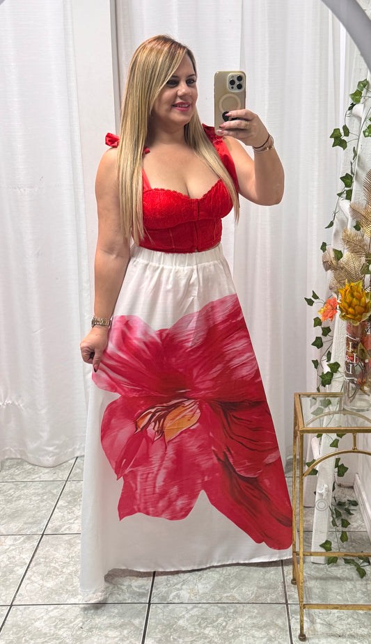 Long Flower Skirt